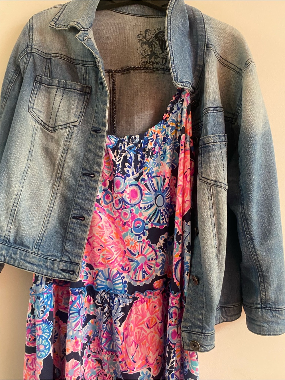 Lilly Pulitzer Pink, Navy & Blue Floral Sundress - Picture 3 of 12
